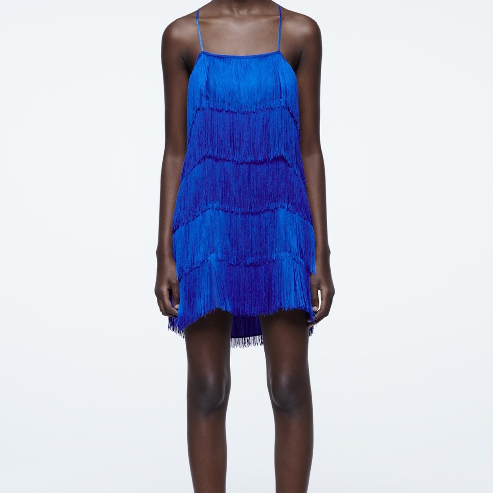Fringed mini dress Zara